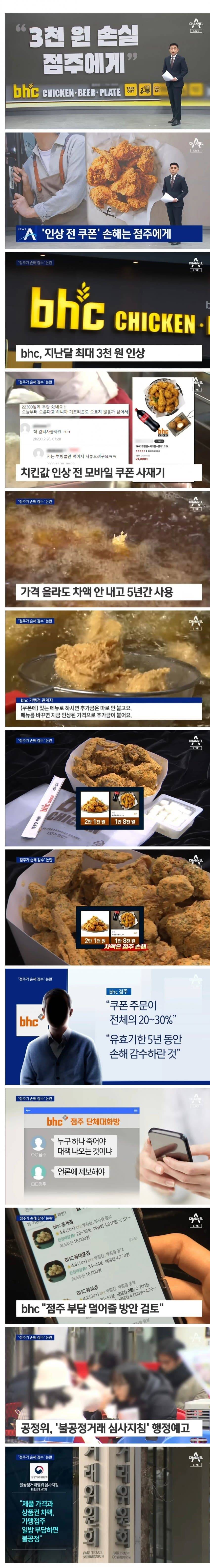 치킨 가격 3000원 인상한 bhc의 꼼수